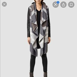 All Saint Madison Wool and Leather Parka